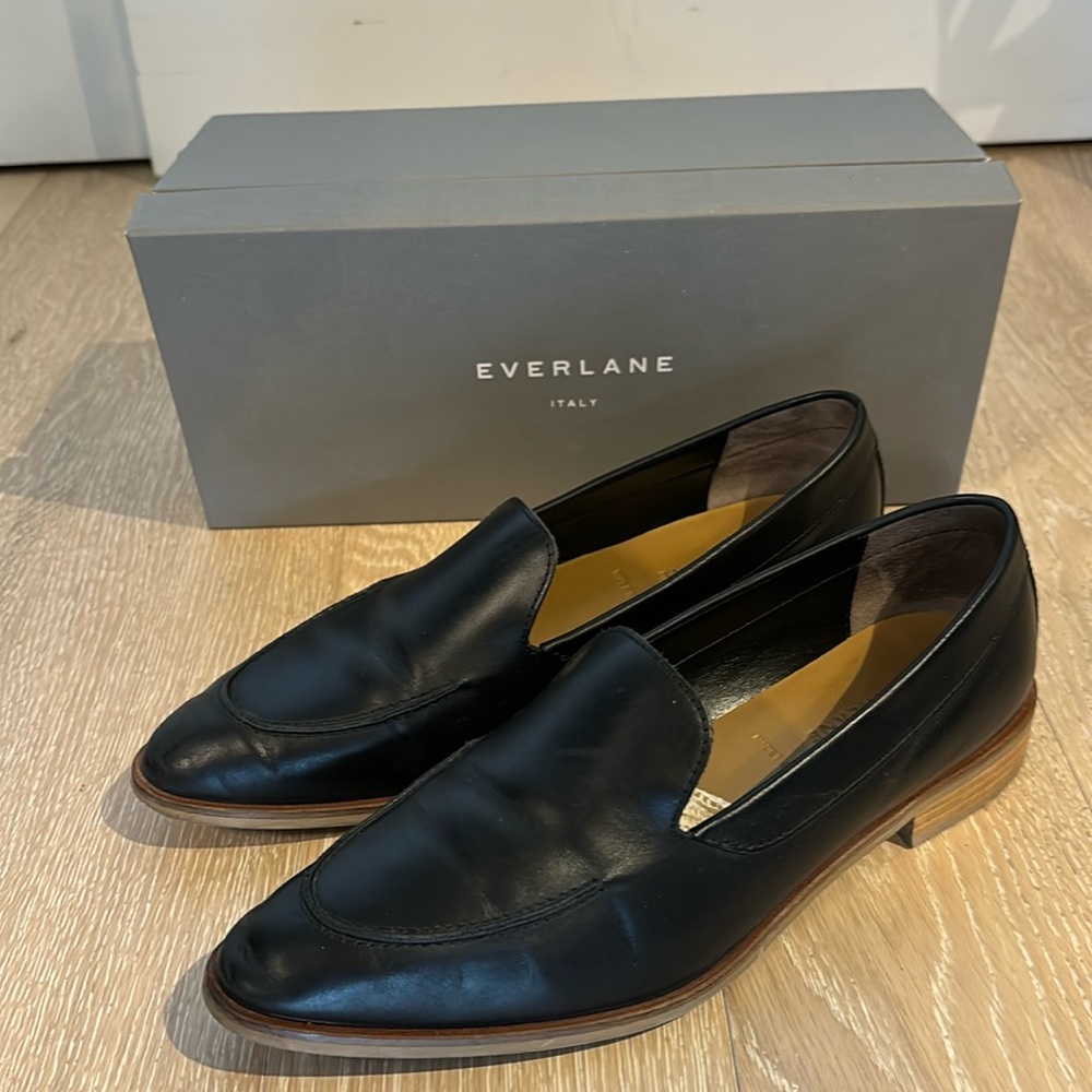 Everlane leather loafers Black size 10